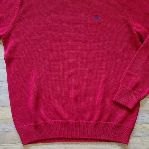 Chaps Men's Red Long Sleeves Crewneck Pullover Sweater Size Large Tall LT Logo - Picture 10 of 16